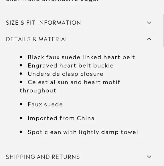 Free People Black Celestial Romance Heart Embellished Belt - Picture 11 of 12